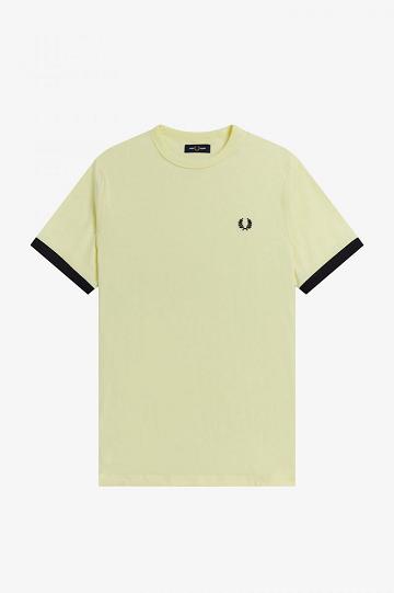 Green Fred Perry Ringer Men's T Shirts | PH 1750ILHS